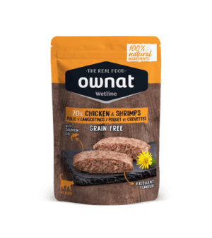 Ownat Wetline Frango & Camarão Ração Húmida para Gatos