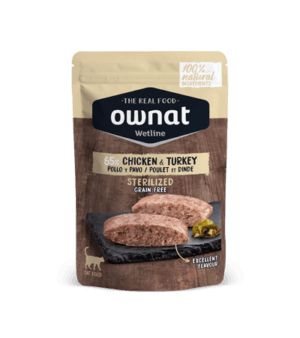 Ownat Wetline Esterilizado Frango e Peru Ração Húmida para Gatos