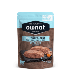 Ownat Wetline Esterilizado Peru e Atum Ração Húmida para Gatos