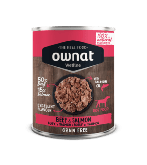 Ownat Wetline Carne e Salmão Ração Húmida para Cães