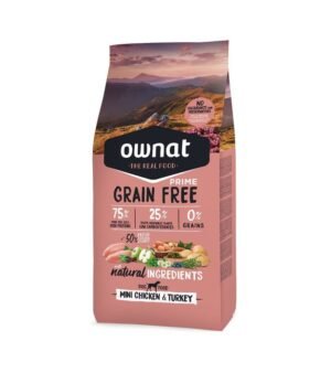Ownat Prime GRAIN FREE Mini Adulto Frango e Peru Ração para Cães