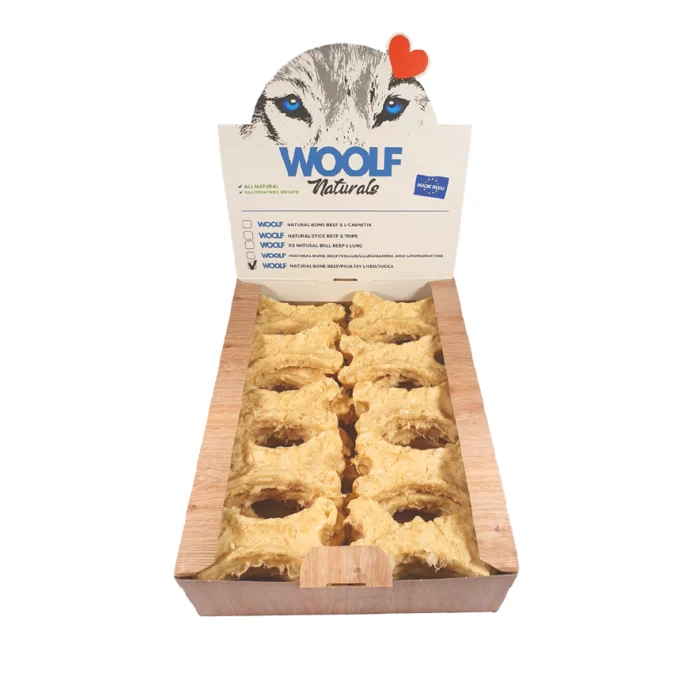 Ossos para Cão Woolf Naturals Vitela Aves e Yucca