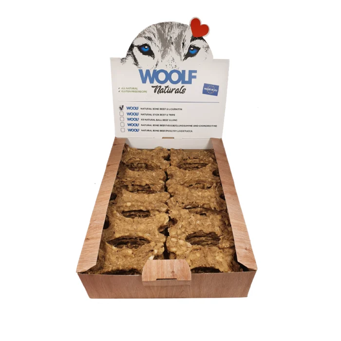 Ossos para Cão Woolf Naturals Vitela e L-Carnitina