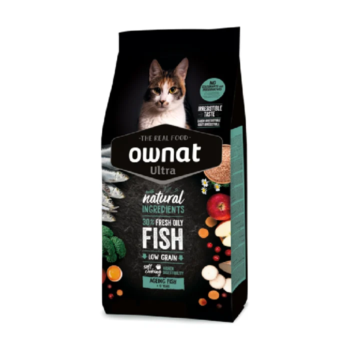 ração para gato ownat ultra ageing peixe