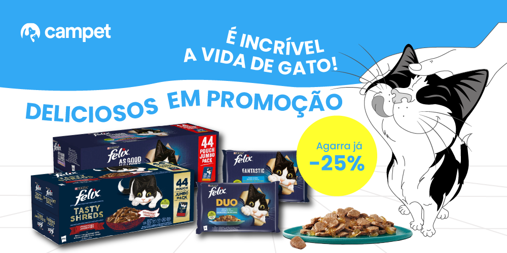 promoção 25% na gama felix da Purina