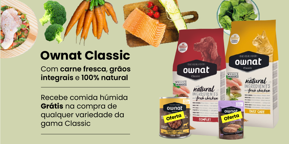 Campanha Oferta de comida húmida na compra de Ownat Classic